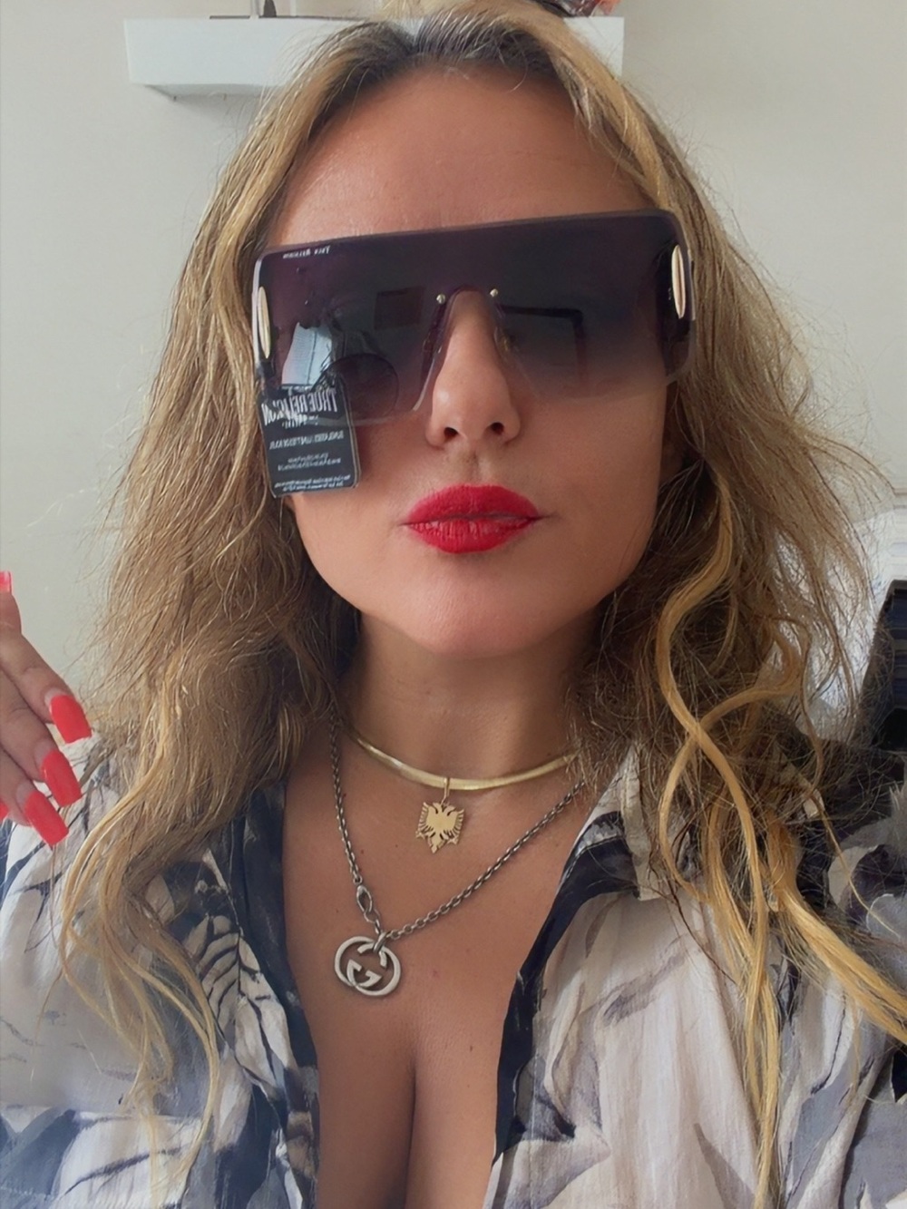 Oversized Shield Sunglasses - Black Gradient